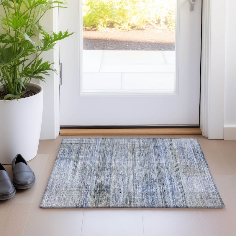 Machine Washable Indoor/ Outdoor Chantille Contemporary Imprints Rug