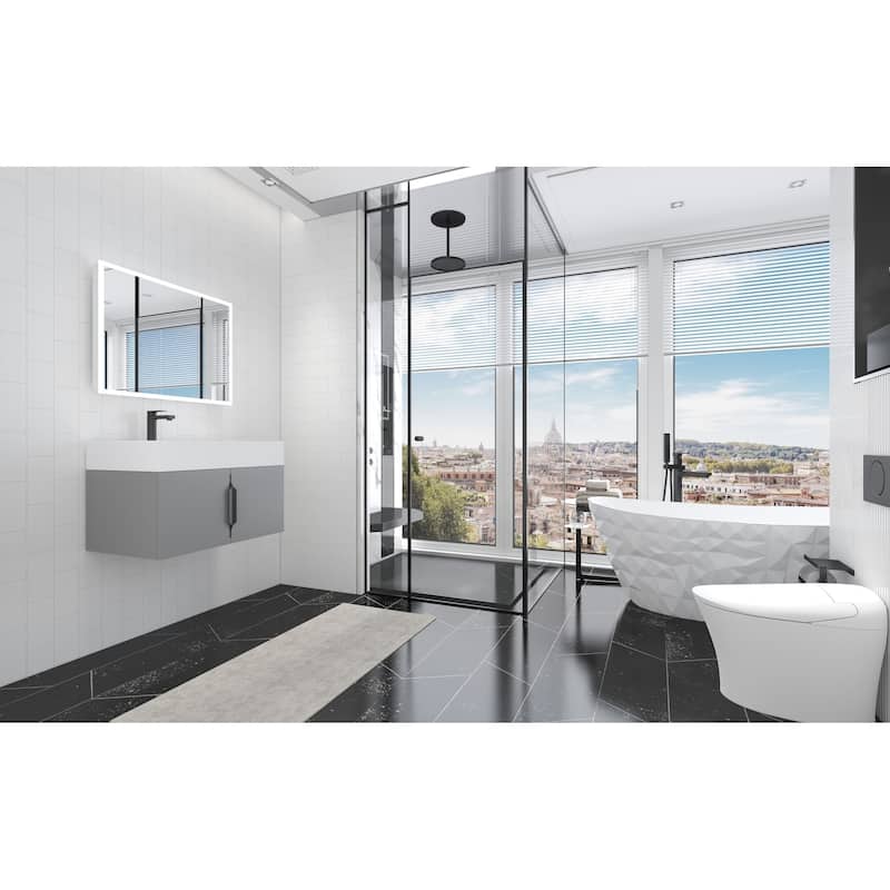 Amazon 30" Wall Mounted Bathroom Left Basin Vanity Set w/ White Top