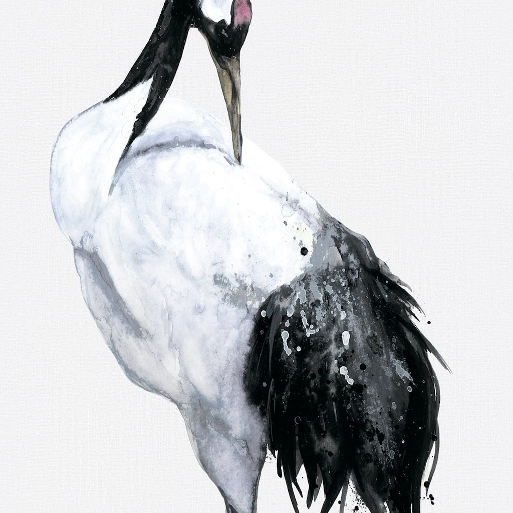 Galerie Wallcoverings Kumano One Painted Crane 2-Panel Wall Mural Vinyl on Non-woven Matte Finish