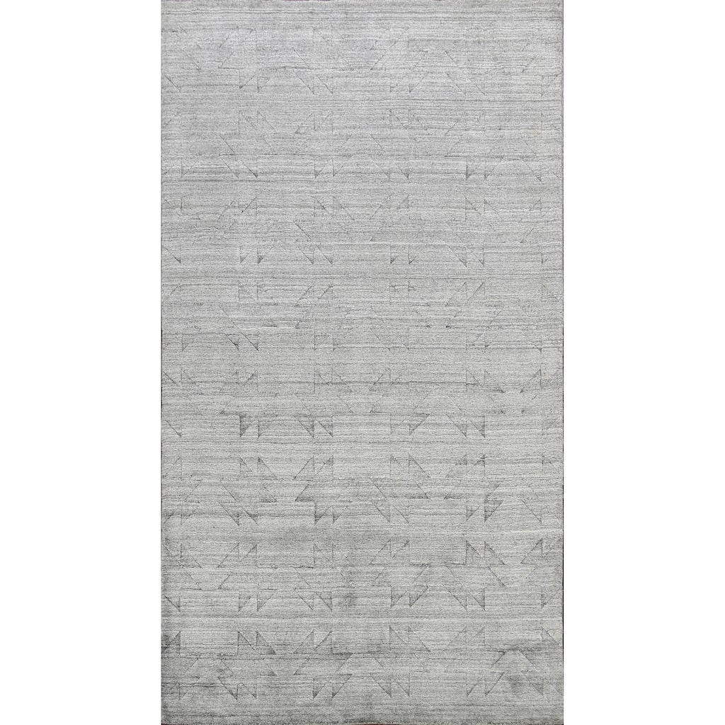 Geometric Oriental Moroccan Contemporary Area Rug Wool Hand-knotted - 4'11" x 7'9"