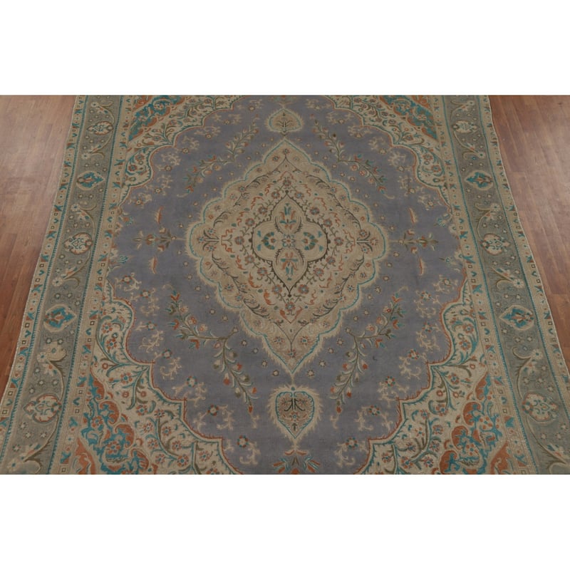 Tabriz Persian Vintage Area Rug Handmade Wool Carpet - 9'6" x 13'0"