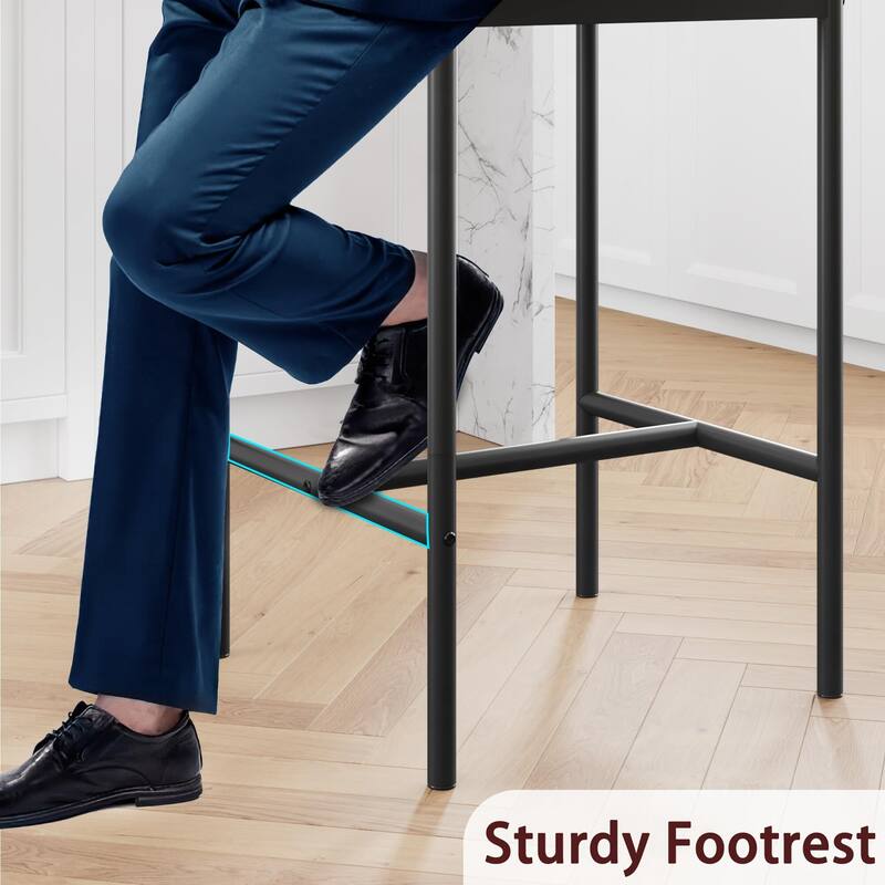 Bar Stools Set of 4, Kitchen Bar Stools with Footrest