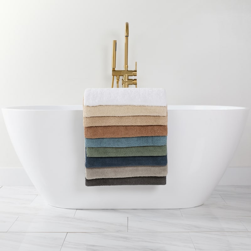 Becky Cameron 100% Cotton Reversible Solid Bath Mat