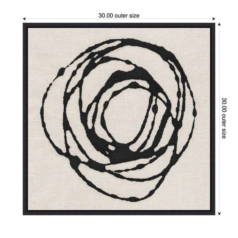 Kate and Laurel Sylvie Flowing Circle Abstract Framed Canvas by The Creative Bunch Studio