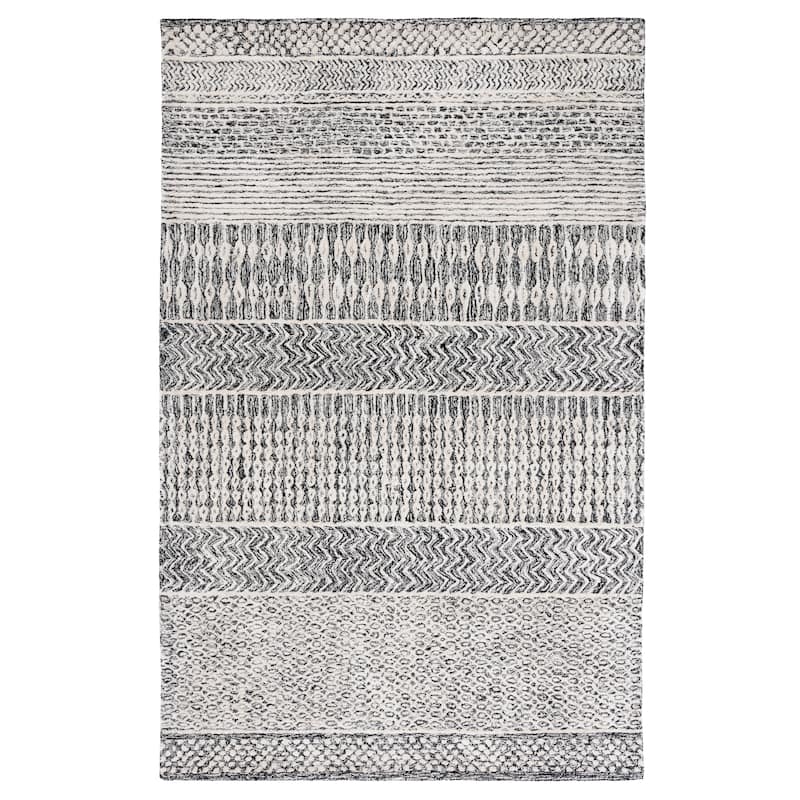 SAFAVIEH Handmade Glamour Shag Modern Viscose Rug - 5' x 8' - Charcoal/Ivory