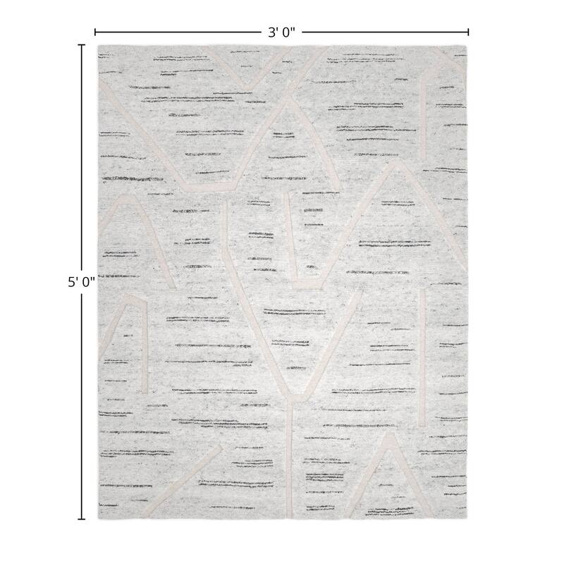 Overton Handmade Modern Contemporary Striped Area Rug