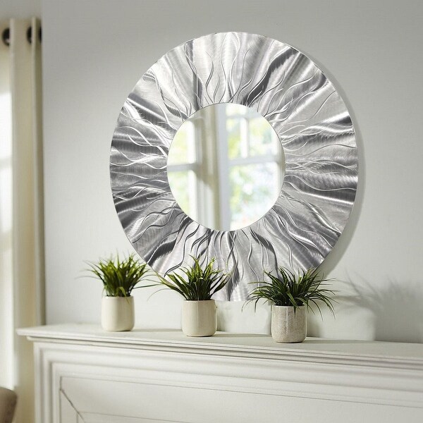 Statements2000 Silver Metal Decorative Wall-Mounted Mirror by Jon Allen - Mirror 105. Opens flyout.