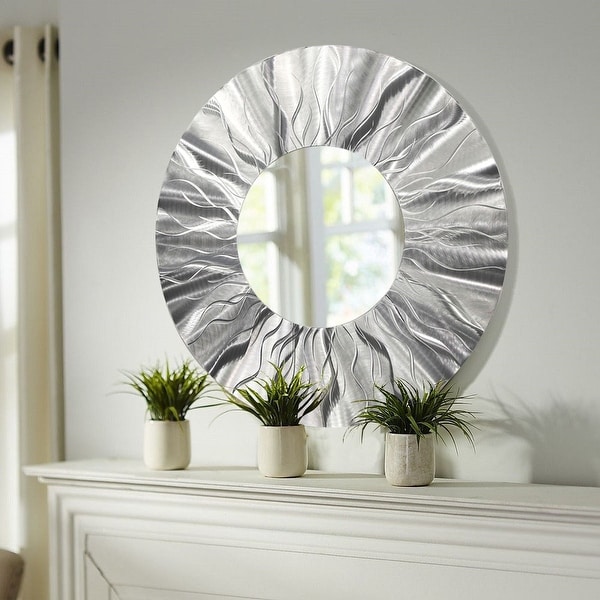 Statements2000 Silver Metal Decorative Wall-Mounted Mirror by Jon Allen - Mirror 105