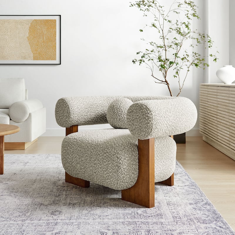 Jace Boucle Accent Chair - River Rock