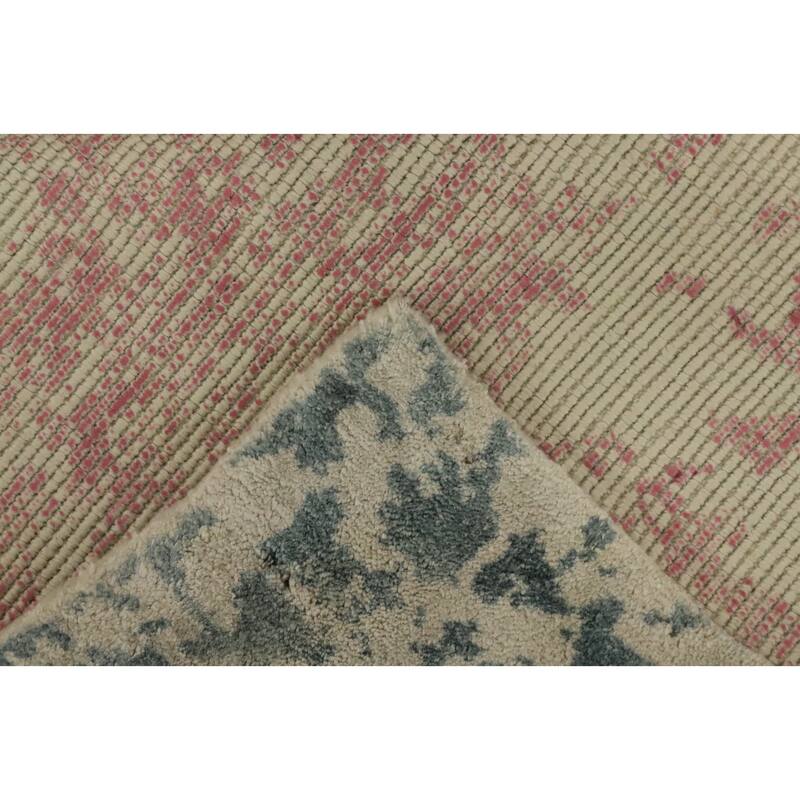 Hand Knotted Oriental Viscose Silk Carpet Modern Abstract Multi-Colored Abstract Area Rug - 5' 5'' X 3' 0''