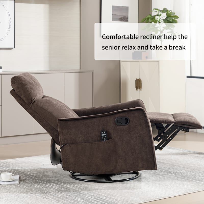 Swivel & Rocking Recliner Chair with Heat & 8-Point Massage