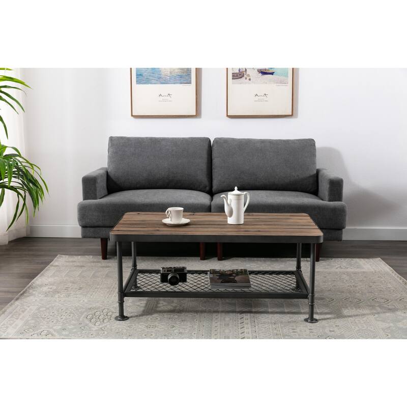 Boraam Newport Grey and Natural Coffee Table