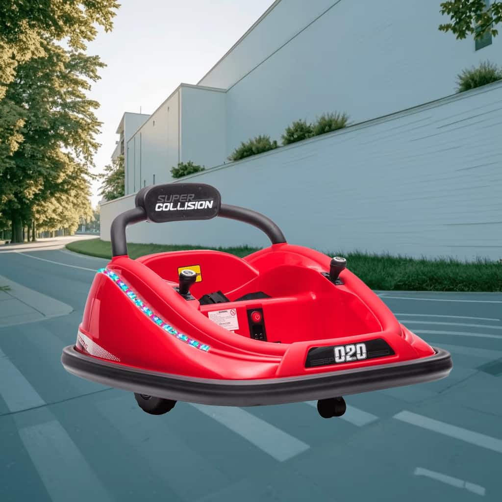 Electric Ride-On Bumper Car with 360 Degree Spin, Parental Remote Control, and Colorful LED Lights, Gift for Toddlers
