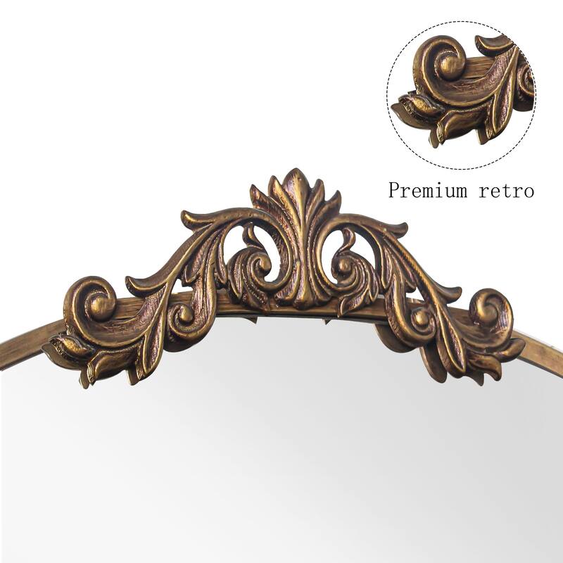 43x24 Inch Ornate Arch Wall Mirror Metal Framed Mirror