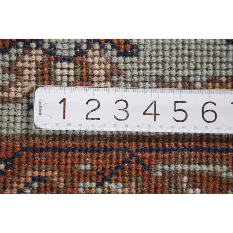 Hand Knotted Oriental 100% Wool Carpet Traditional Floral Navy Blue & Blues Heriz (serapi) Area Rug - 5' 0'' X 3' 0''