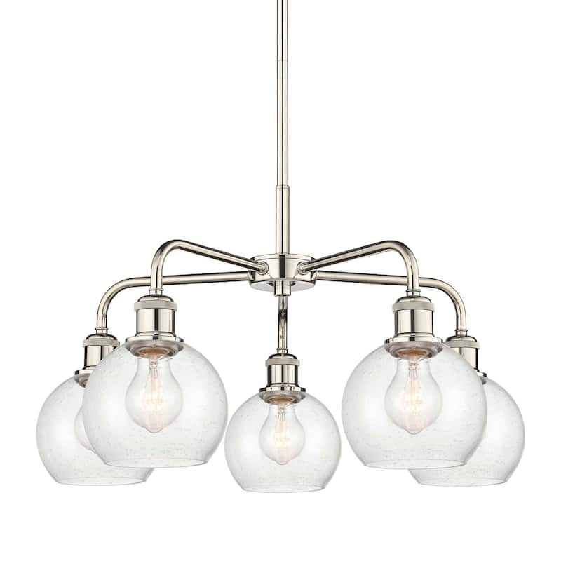 Innovations Lighting 516-5CR-15-24 Athens Chandelier Athens 5 Light - Polished Nickel / Seedy