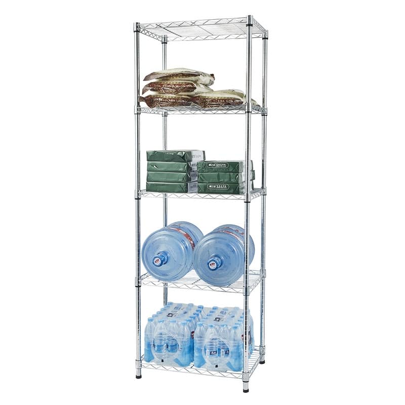 Chrome 5-Tier Shelving Unit for Garage,Kitchen,Office