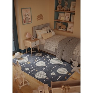 Ginza Six Washable Balloon Ride Float Away Kids Rug
