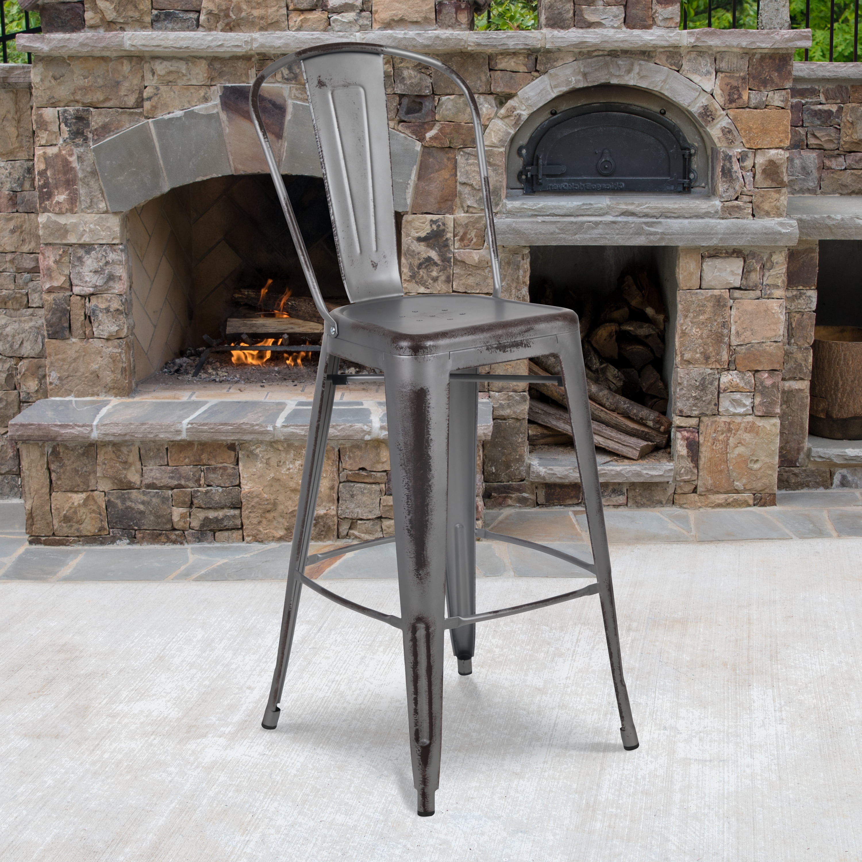 Outdoor metal bar discount stools