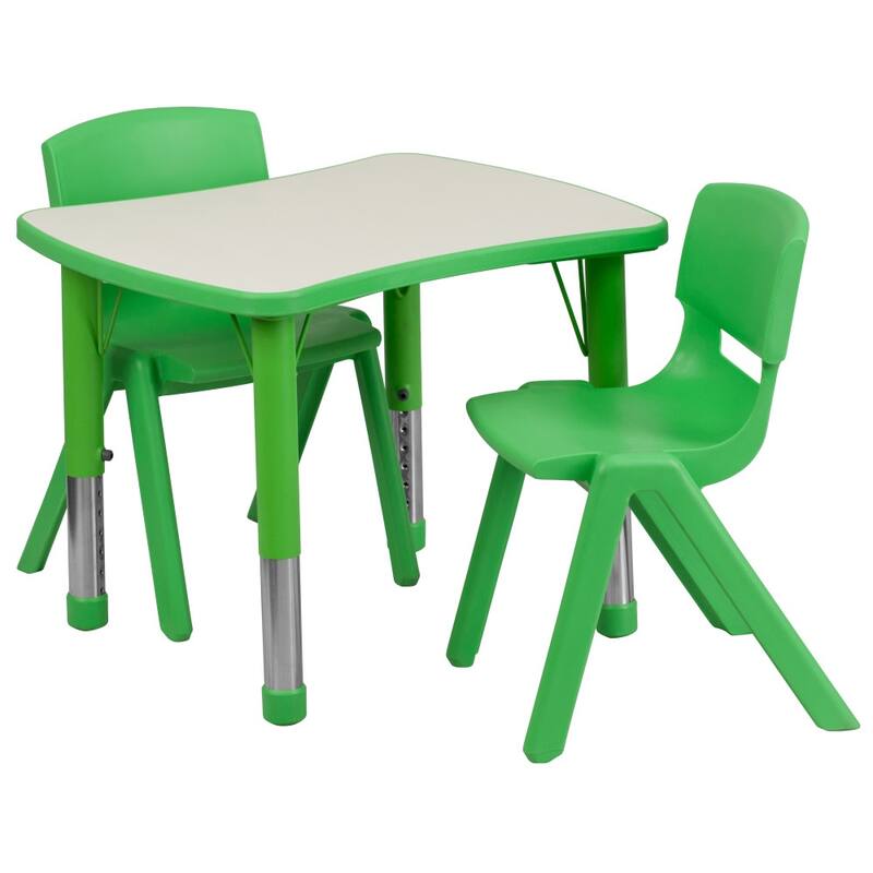 21.875"W x 26.625"L Rectangle Plastic Activity Table Set with 2 Chairs