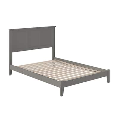 Full Size Platform Bed with Trundle - Low Profile, Gray Finish, USB Ports, 800 lb Capacity