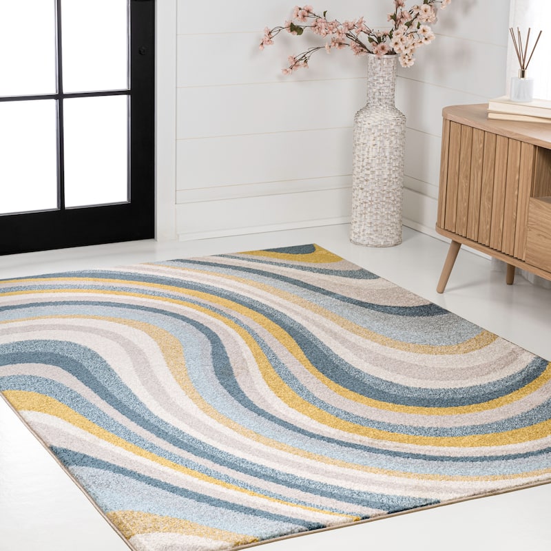 JONATHAN Y Prism Abstract Swirl Area Rug