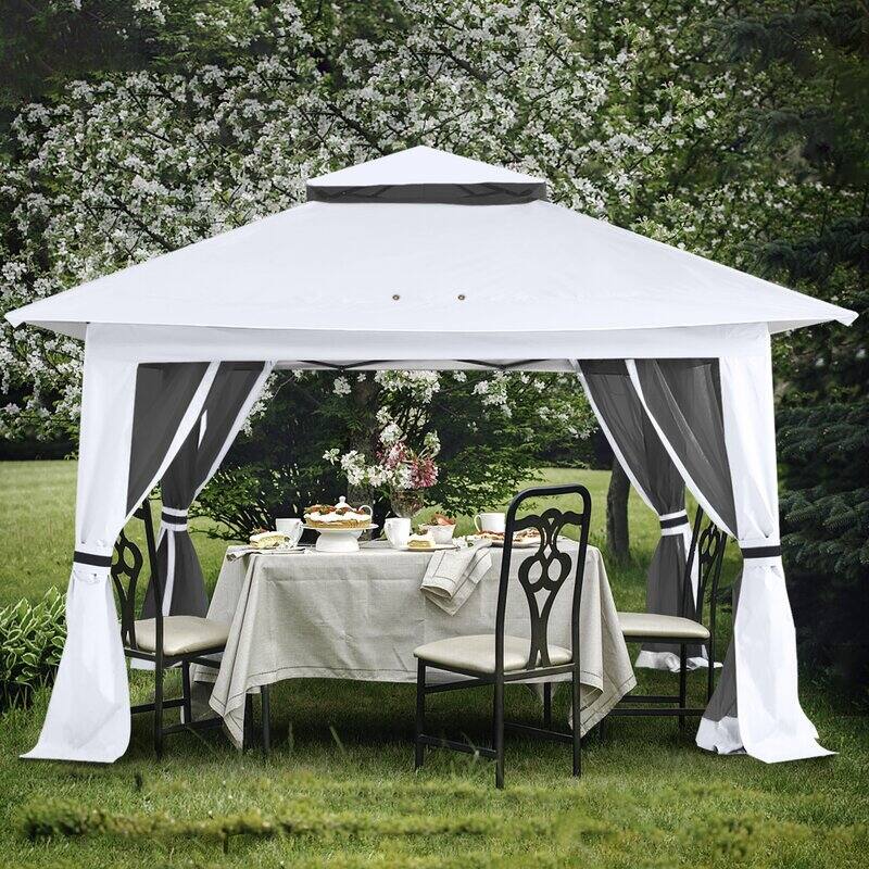 ABCCANOPY 13'x13' Pop Up Gazebo with Mosquito Netting - 13ftx13ft - White