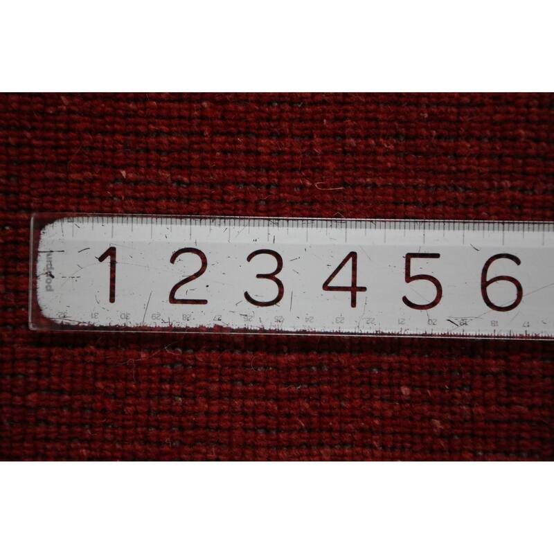 Hand Knotted Oriental 100% Wool Carpet Tribal Tribal Red Gabbeh Area Rug - 9' 9'' X 6' 8''