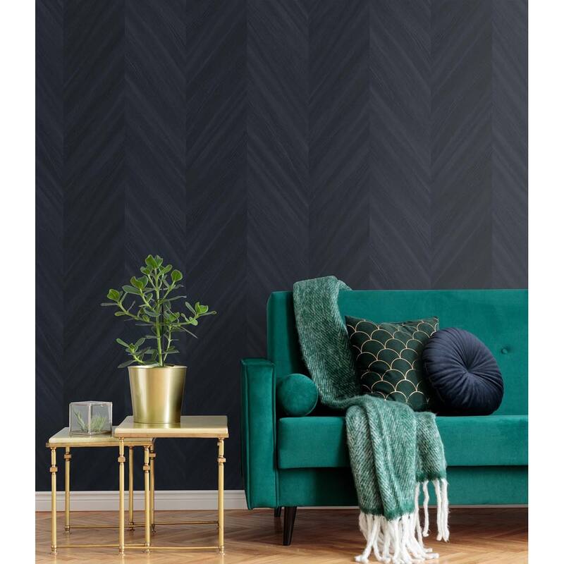 Seabrook Designs Chevron Wood Embossed Vinyl Unpasted Wallpaper