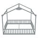 preview thumbnail 7 of 33, Double Twin House-Style Floor Bed with Fence,Guardrails,Without Door