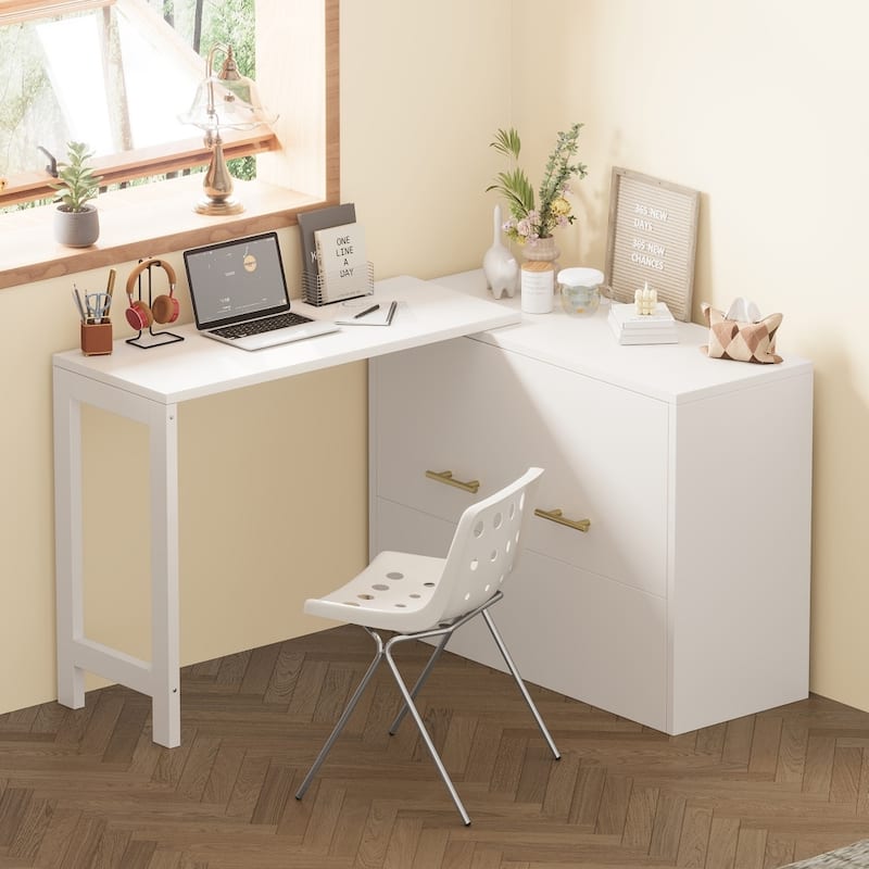 79.92" Elegant Twin Size Murphy Chest Dresser Bed with Adjustable Desk and Foldable Cushion