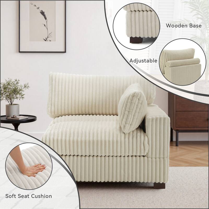 Cotton Flannel corner Sofa Armless Modular Sectional Sofa Seamless Combination