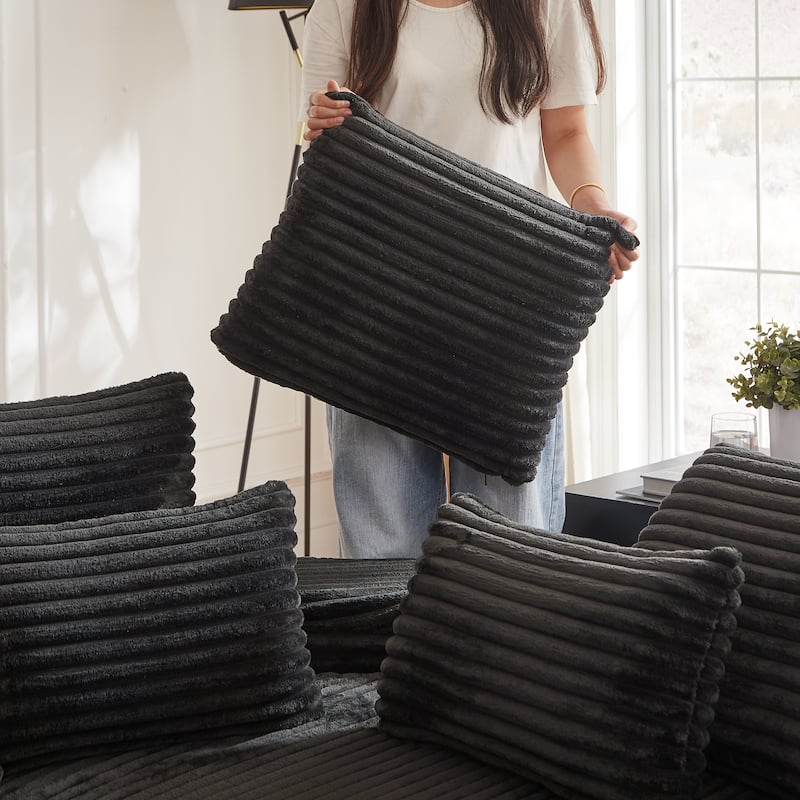 78.5-Inch Corduroy Semi-Circular 2-in-1 Sofa Bed,Designer Recliner with Pillow