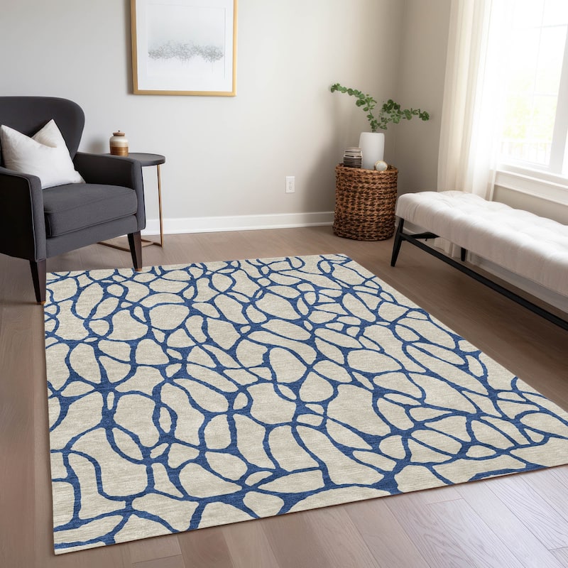Machine Washable Indoor/ Outdoor Contemporary Chantille Rug