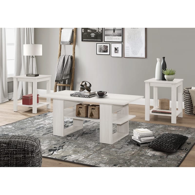 Beverly 3 pieces Coffee Table Set - Light Grey