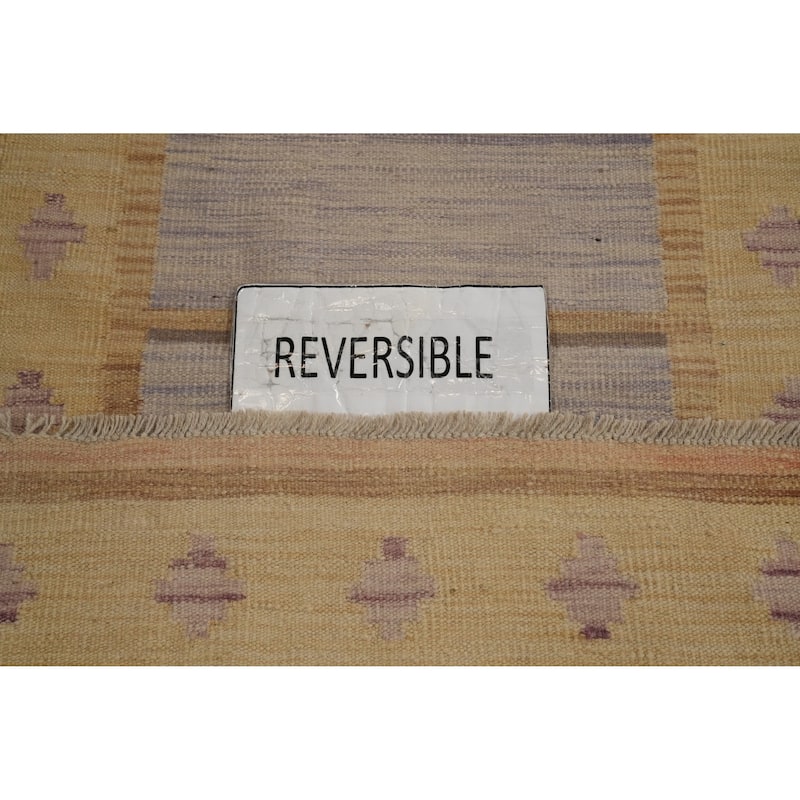 Hand Woven Oriental 100% Wool Carpet Southwestern Tribal Multi-Colored Kilim Runner Rug - 11' 10'' X 2' 7''