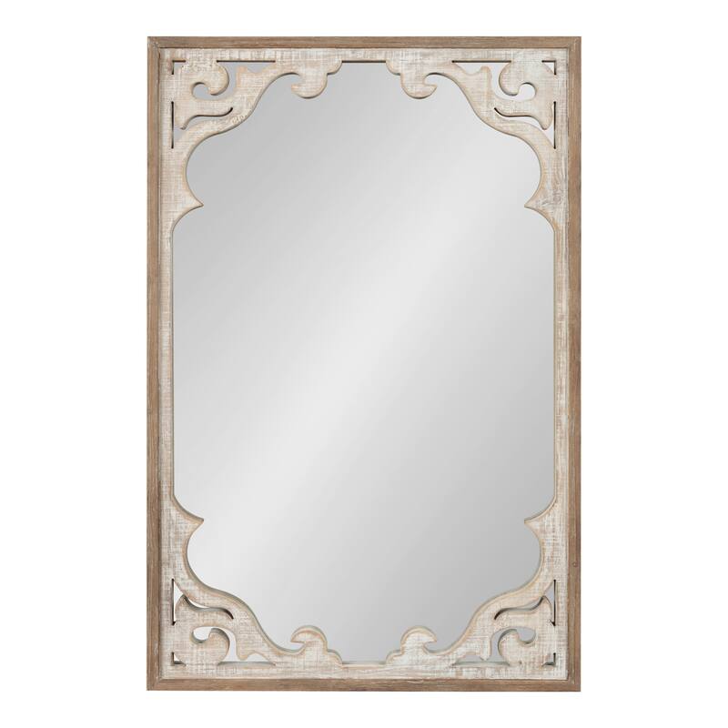 Kate and Laurel Shovali Framed Wall Mirror - Rustic Brown/White - 22x34