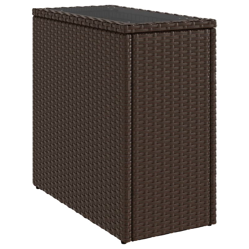 vidaXL Patio Side Table Outdoor Furniture Side Tea Coffee Table Poly Rattan - 10.8 x 22.8 x 21.7 in