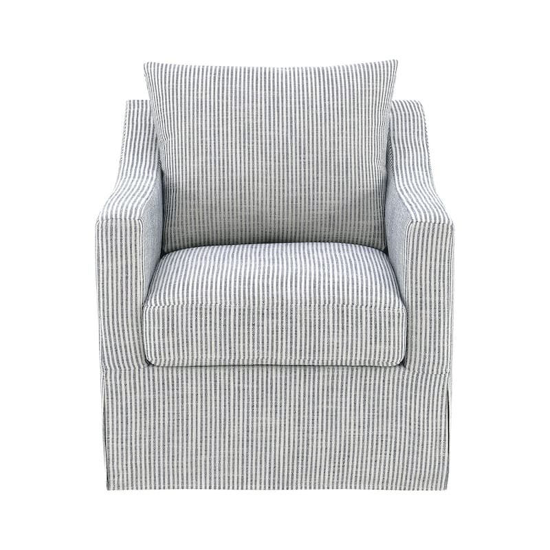 Upholstered Accent Swivel Chair with Sloped Arms - Grey