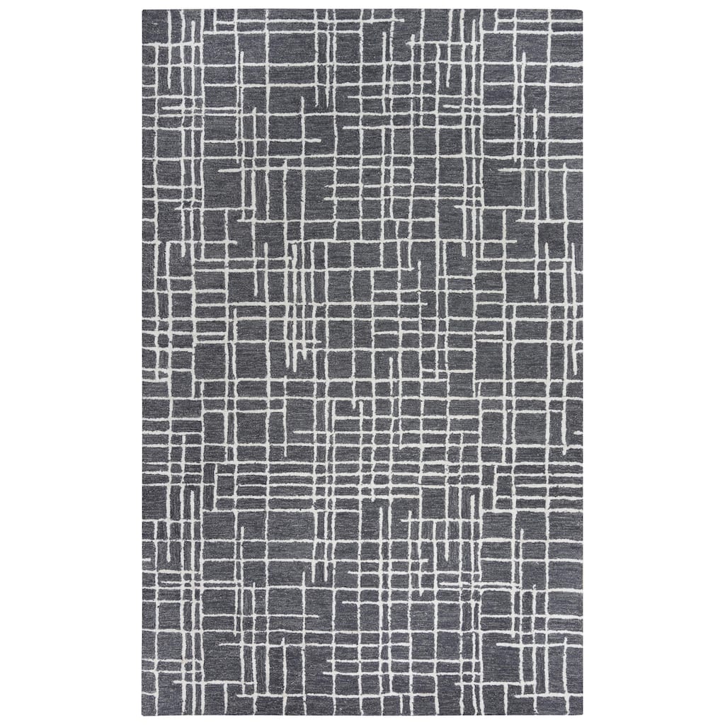 Alora Decor Classic Grey and Ivory Geometric Hand-tufted Wool Rug