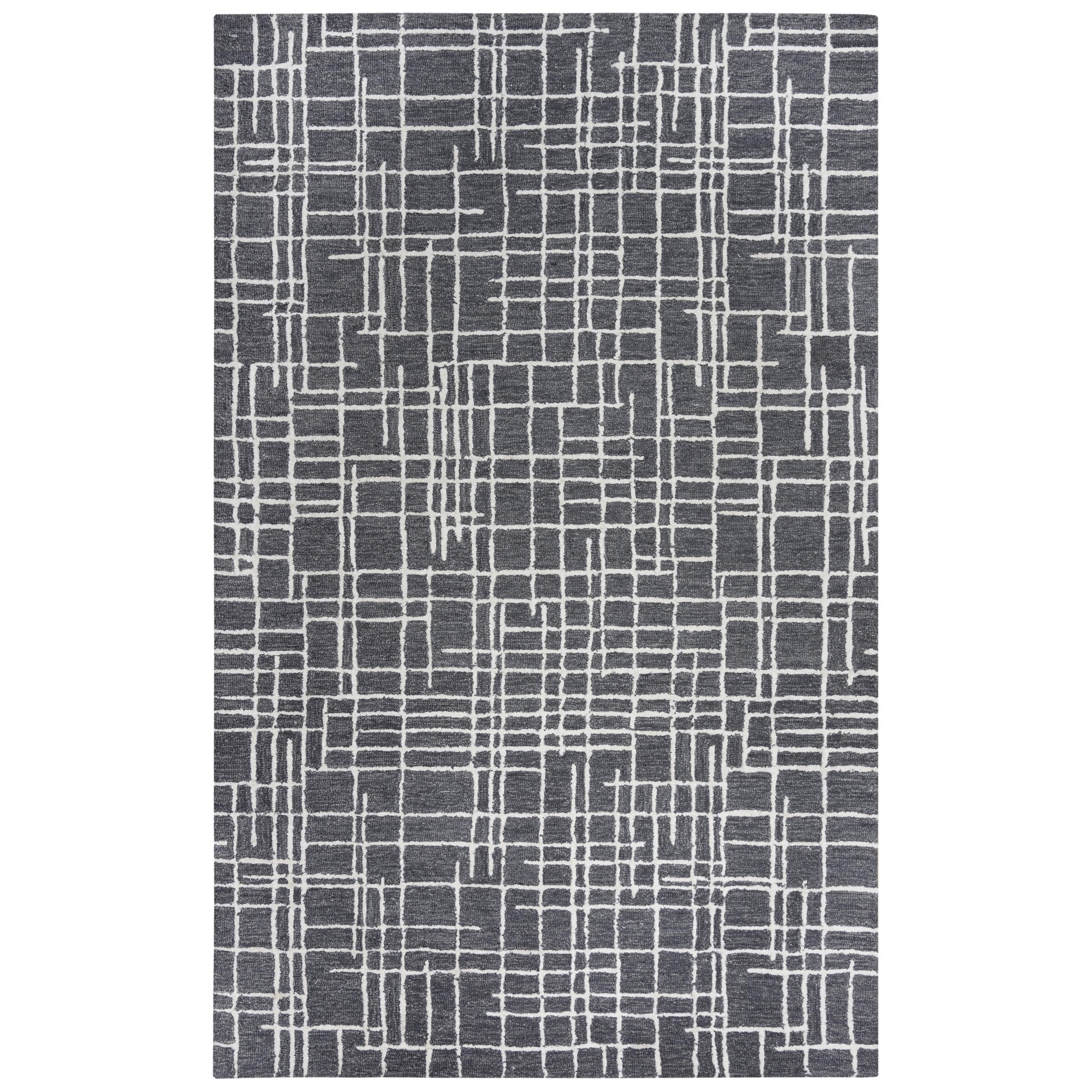 Alora Decor Classic Grey and Ivory Geometric Hand-tufted Wool Rug