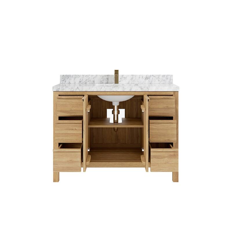 Willow Collections 48 in. W x 22 in. D Elizabeth Solid Teak Single Sink Bathroom Vanity with Countertop
