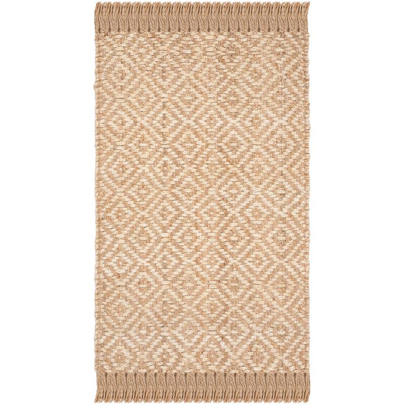 SAFAVIEH Handmade Natural Fiber Jaeda Diamond Jute Tassel Rug