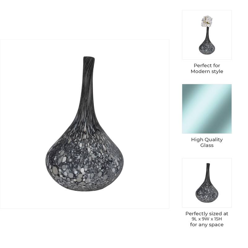 Glass Teardrop Silhouette Bottle - Gray