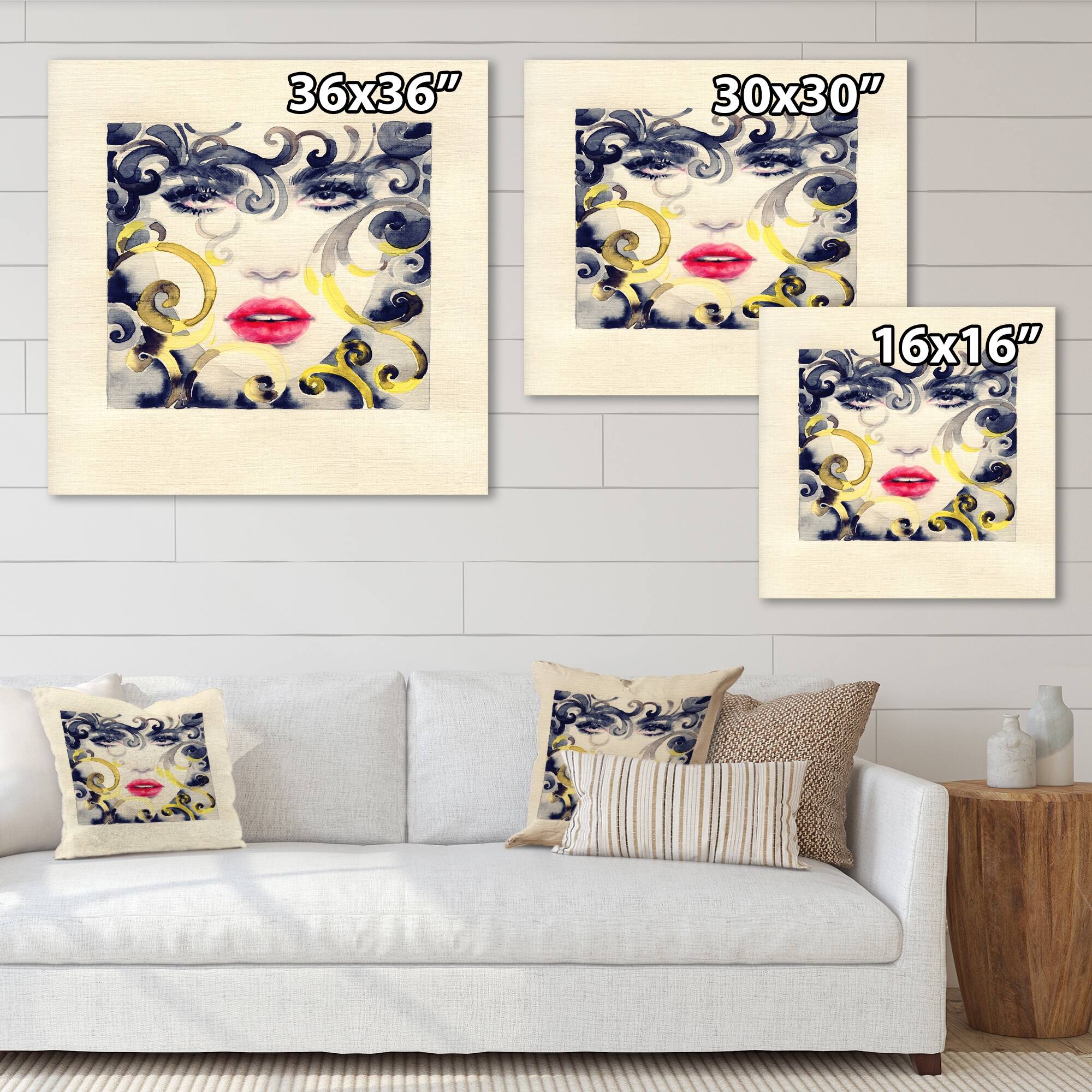 Designart "Vintage Elegant Fashion Woman II" Glam Canvas Art Print