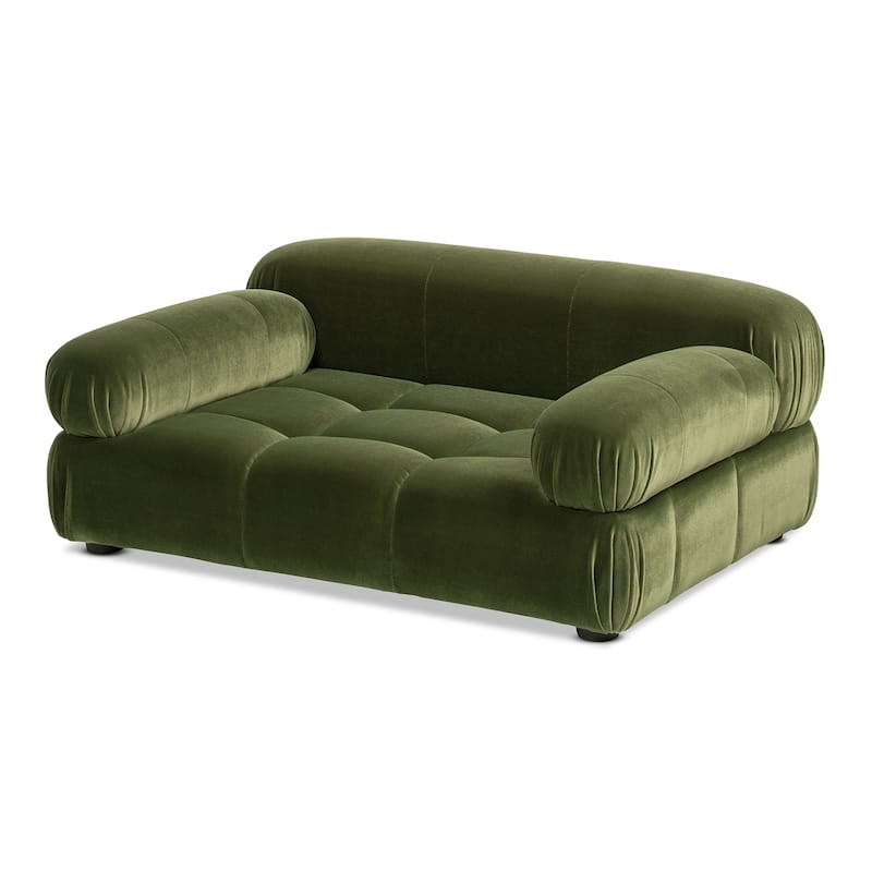 Jennifer Taylor Home Marcel Upholstered Modern Pet Bed, Small to Medium Dog or Cat - Olive Green