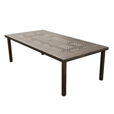 Modern Outdoor Mesh Aluminum 95-in Rectangle Large Patio Dining Table