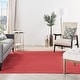 preview thumbnail 25 of 181, Nourison Essentials Solid Contemporary Indoor/Outdoor Area Rug 9' Square - Red