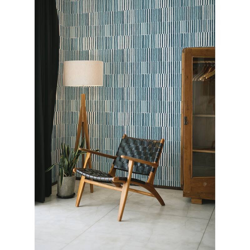 A-Street Prints Sabah Teal Stripe Wallpaper
