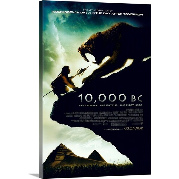 Solid-Faced Canvas Print entitled 10,000 B.C. - Movie Poster